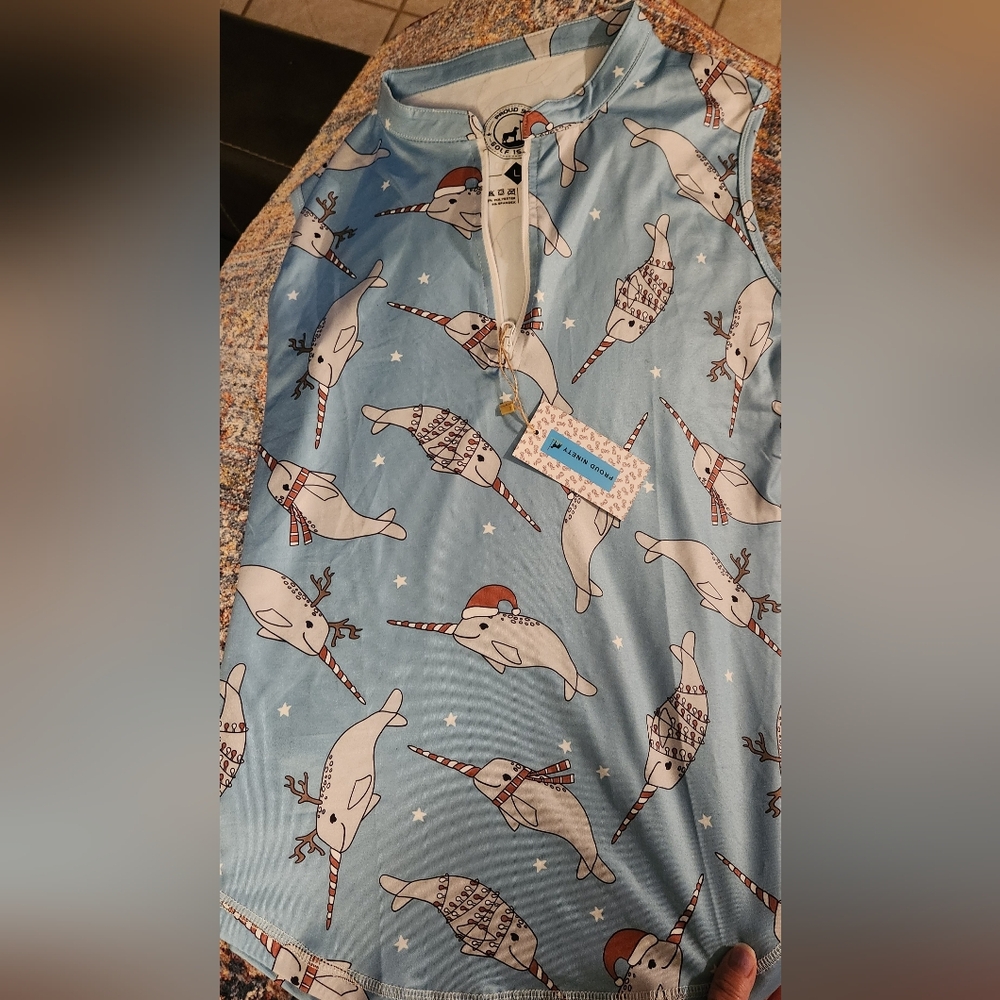 Proud Ninety Holiday Narwhal Golf Shirt